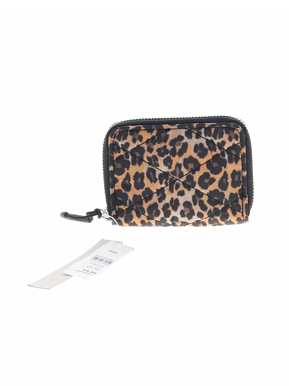 Topshop Leopard Print Quilted Zip Card Wallet - Brown
